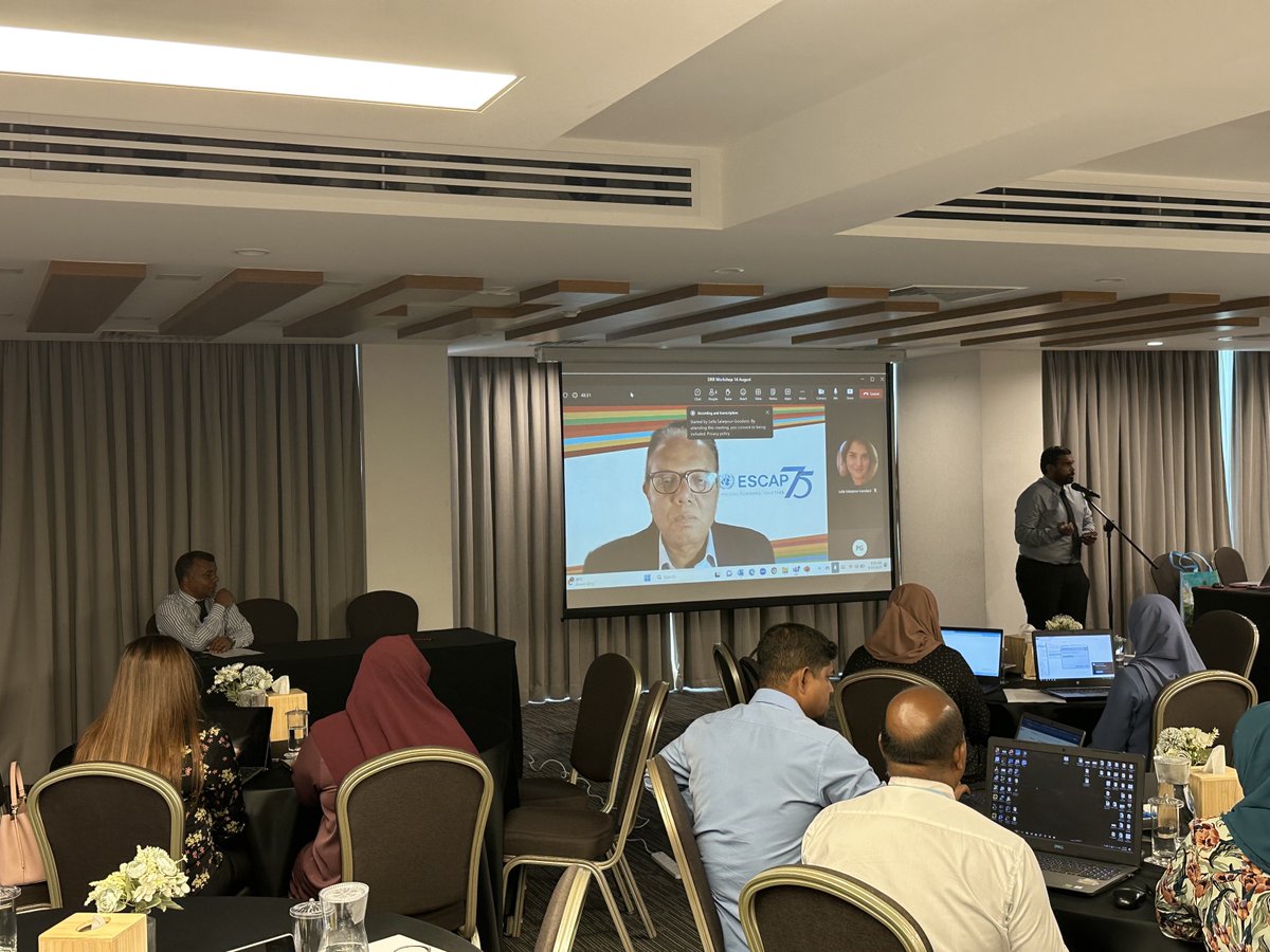 SSWA_UNESCAP's tweet photo. We are happy announce the inception of the Advanced Technical Workshop on Climate Change &amp; Disaster Risk Analysis, #Maldives.Dive into geospatial data and applications for #sustainableDRR,#climate adaptation&amp;mitigation. Let's build a resilient future together! 🌍🛠️ #ClimateAction https://t.co/eAEKwOw0lV