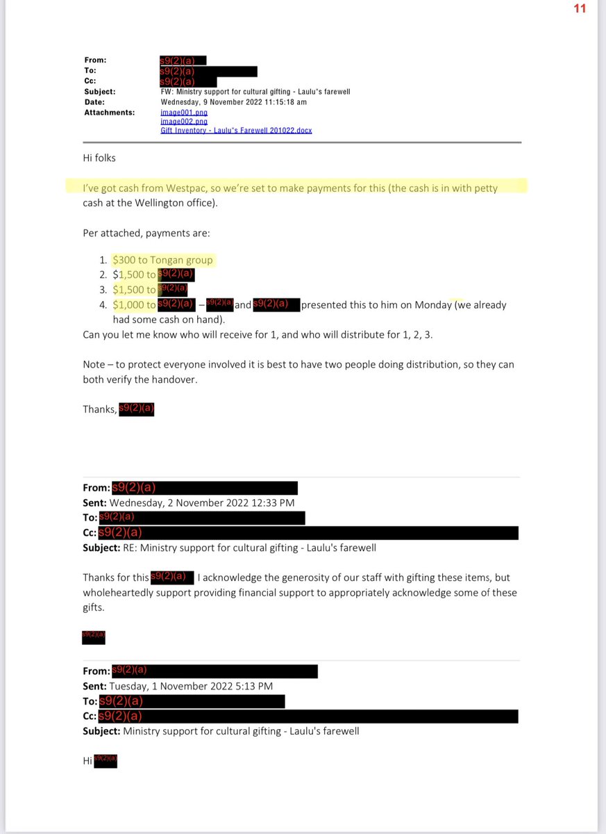Here is the Ministry of Pacific Peoples withdrawing $4,300 of taxpayer money in cash from Westpac as part of the departure of the MPP chief executive. Taxpayer money treated like an ATM.
