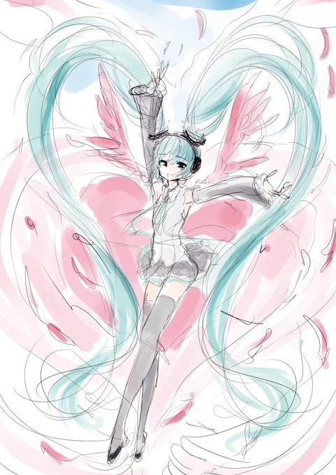 画像整理してたら大昔に描いて没になったミクちゃんのラフが出てきた
