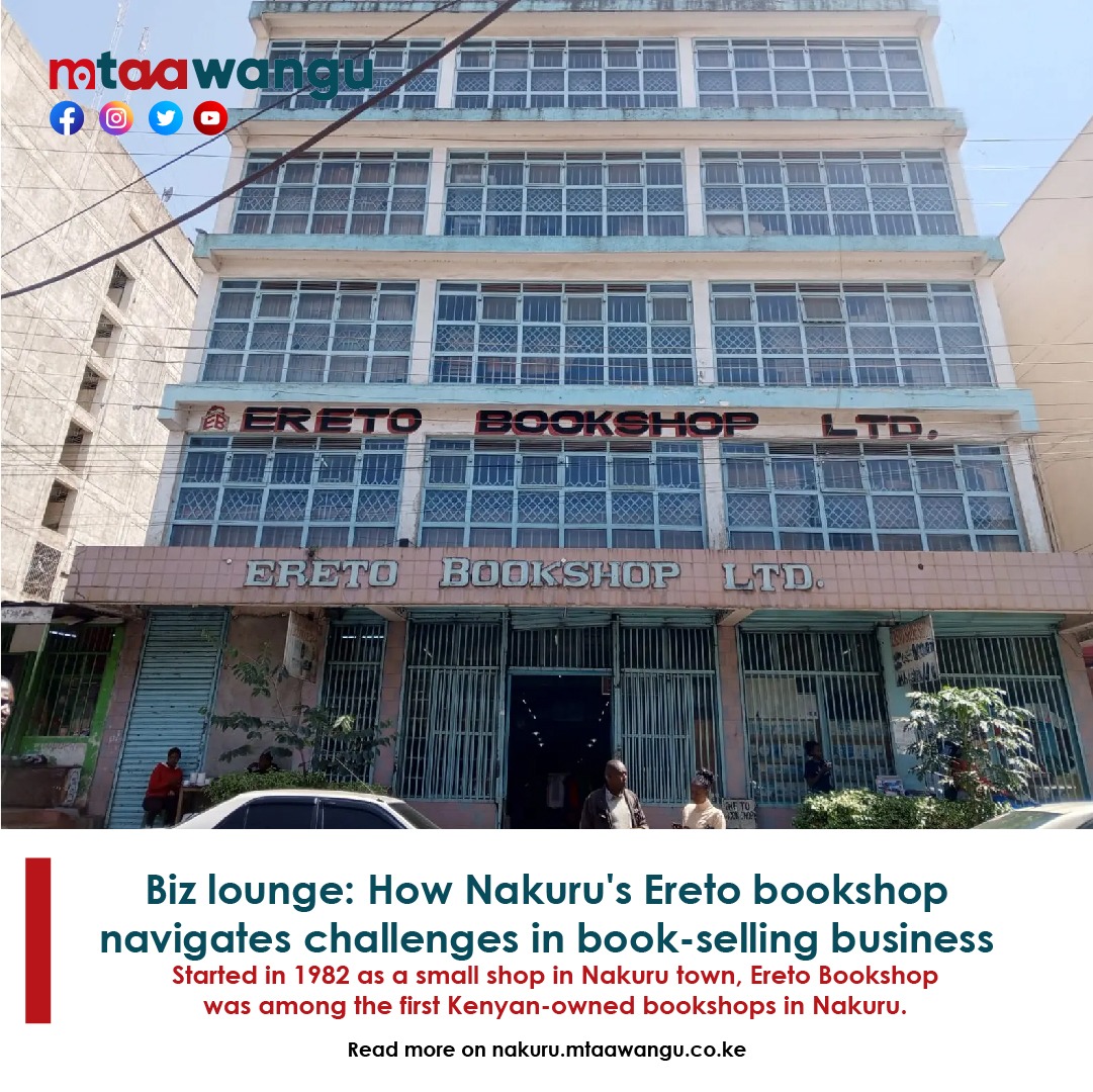 MtaaWangu's tweet photo. Biz lounge: How Nakuru's Ereto bookshop navigates challenges in book-selling business.
https://t.co/SfiOOQjLEo

#Nakuru #NakuruYetu https://t.co/n8EJXmClDY