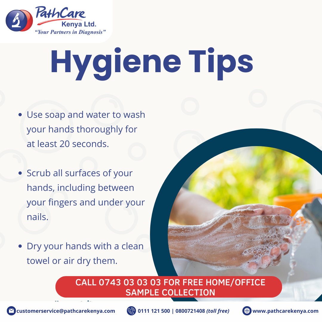 PathcareKenya's tweet photo. Here are some hand hygiene tips to kick start the week!
#PathToCare
#PathologyThatAddsValue https://t.co/FvC4IE9juv