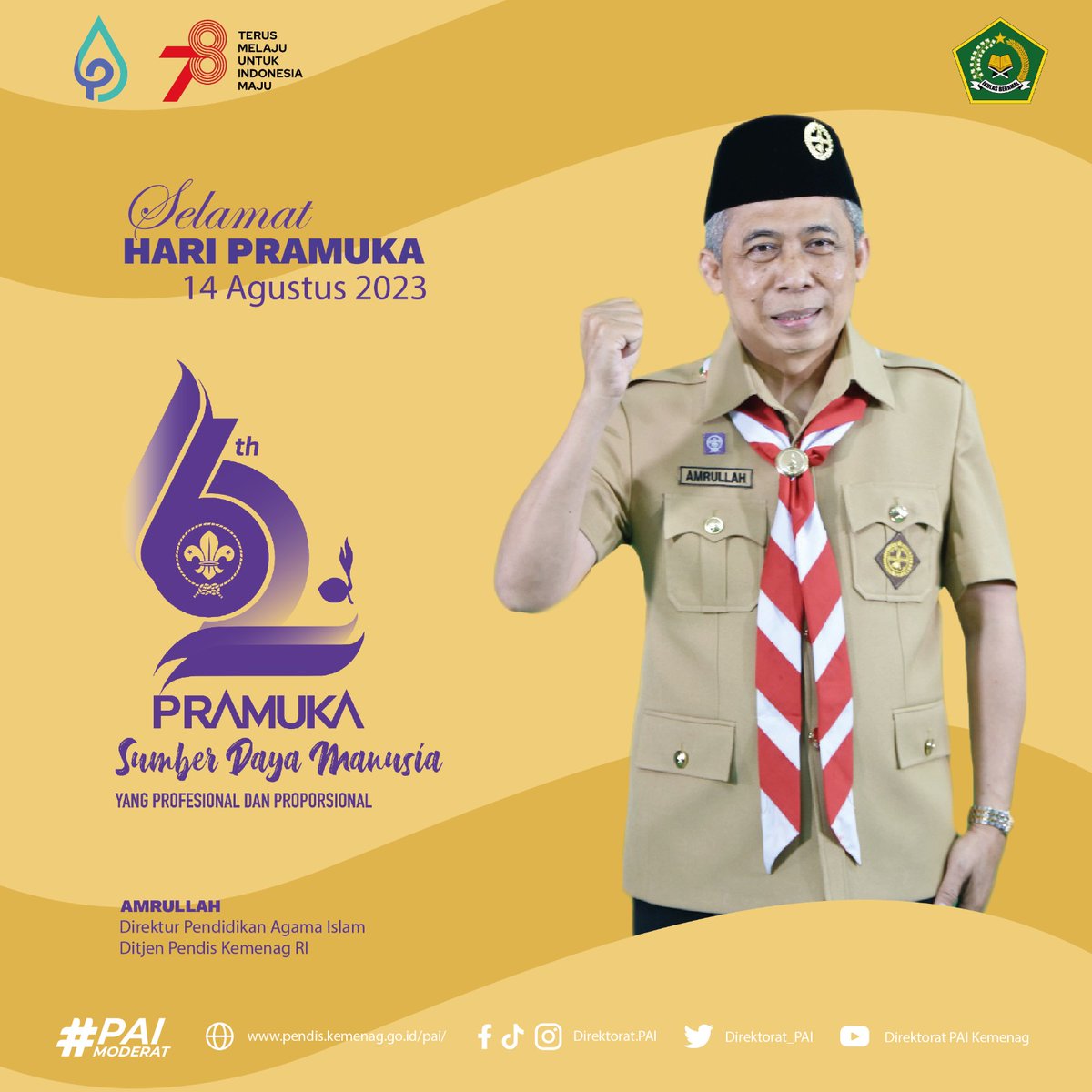 direktorat_pai's tweet photo. Selamat Hari Pramuka
"Sumber Daya Manusia yang Profesional dan Proporsional"
#kerukunanumatuntukindonesiahebat #paimoderat #moderasiberagama https://t.co/Rmb97n69Qi