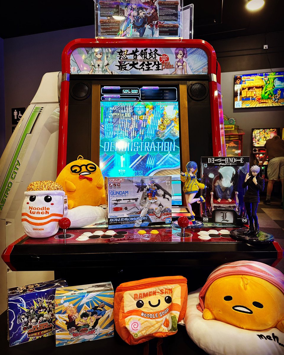 wsarcade's tweet photo. These are a few of our favorite things…. (Prizes from our prize wall) #dodonpachi #exaarcadia #deathnote #gundam #jujutsukaisen #rezero #gudetama #wsarcade #alkibeach #prizes https://t.co/ORacseh1Sz