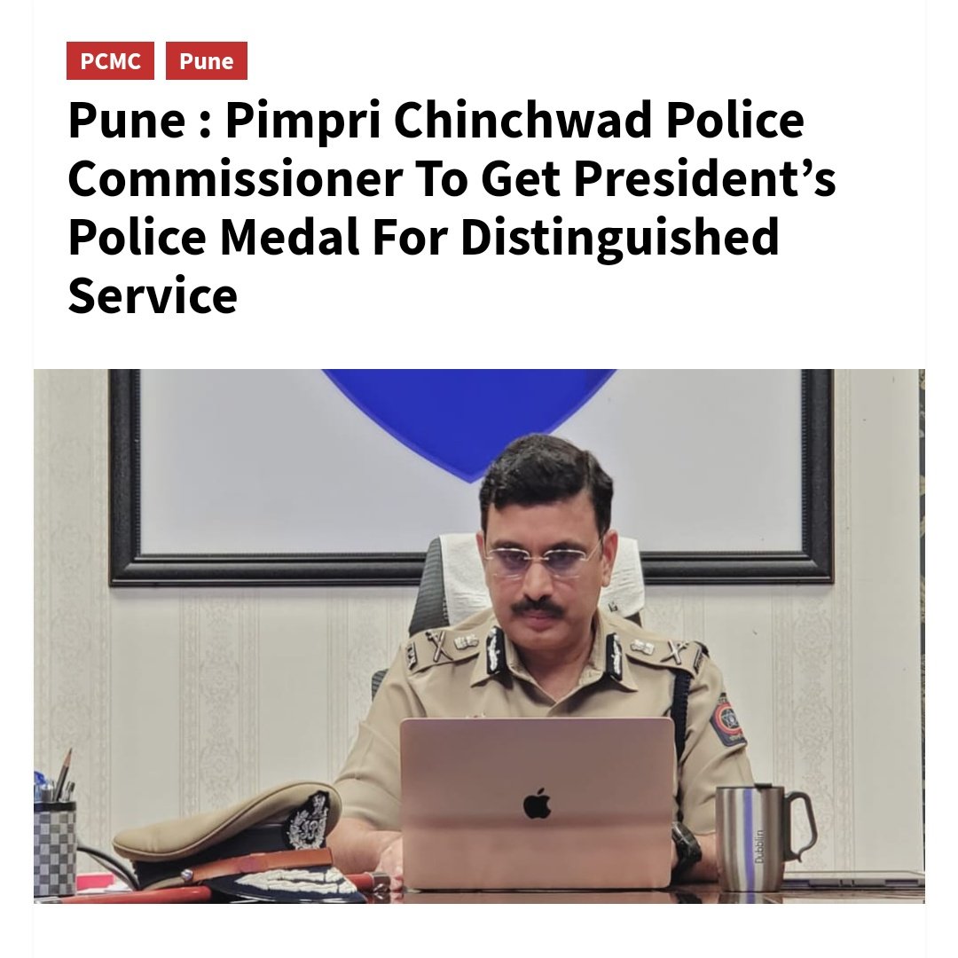 TejasDaware1's tweet photo. Pimpri Chichwad Police Commissioner to be awarded with President's Police Medal on Independence Day for his Distinguished Service.
 Congratulations Vinoy Chobey Sir @choubeyvk 
#IndependeceDay2023 https://t.co/vuuXnZPoMX