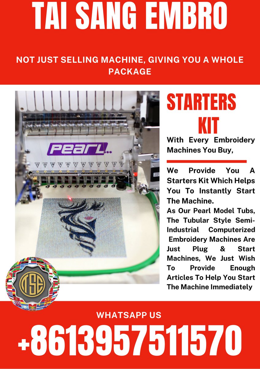 TaiSangCN's tweet photo. Tai Sang Embro | Starters Kit
Our all Tubs, tubular style computerized embroidery machines are plug & start.
Thus, we provide starters kit with the machines so that you can instantly start the machines & make your products.
https://t.co/U9inQSaqeE
#taisang #starterskit #tubs https://t.co/7bVupSD6XJ