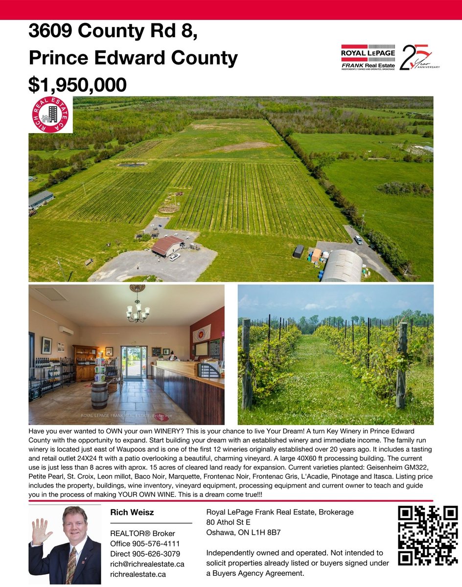 Rich_Weisz's tweet photo. Wine Estate FOR SALE. Have YOU always wanted to OWN your own winery? Call Rich 📞 905 626-3079 or email rich@richrealestate.ca https://t.co/t0kk7YWAgs