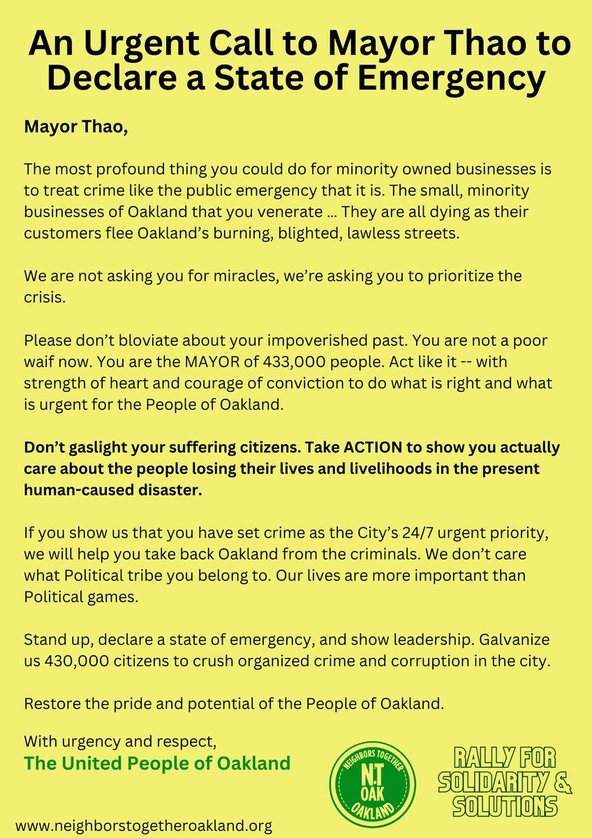 SenecaSpeaks21's tweet photo. π Attention Oakland π
Your voice matters! Now is the time to make it count.
Please read, sign, and share this crucial letter. Let's stand united for positive change!
#NeighborsTogether #SolidarityAndSolutions
Sign the letter at the link below β¬οΈ
https://t.co/HERzgPFojm https://t.co/Bsdo1vDx14
