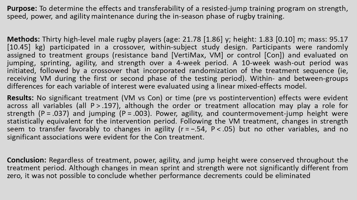 Published Paper: In-Season Resisted-Jump Training Enables Power, Agility, and Jump-Ability Maintenance in University-Level Male Rugby Players
Cobus Oosthuizen and Mark Kramer
#MyNWU
#DiscoverNWU
#PhASRec
#Research
#PostGrad
#Past3amSquad