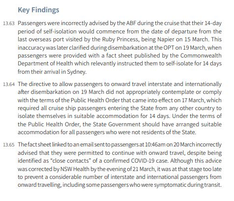 These Key findings on the #RubyPrincess disembarkation spread #Covid19 all around Australia
Complete @LiberalAus fail that has to be remembered for causing so much stress, trouble ,lockdowns & death #auspol
Share this freely please 👇