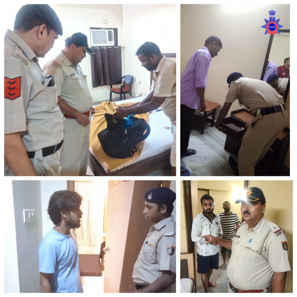 DNHPolice's tweet photo. Ensuring a Secure Celebration ๐ฎ๐ณโจ: On the occasion of #IndependenceDay, #DNHPolice carries out thorough checks at #hotels, diligently verifying guests to ensure a safe environment. #SafeIndependence
#JanRakshanaySadevTatpar https://t.co/6NemUrFhLR