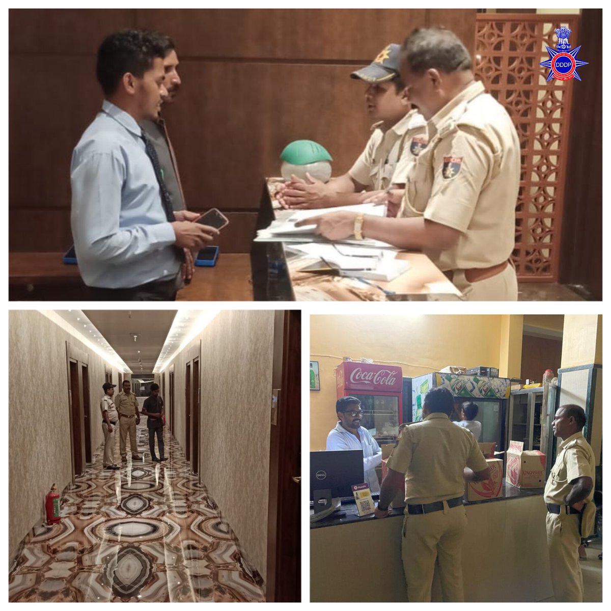 DNHPolice's tweet photo. Ensuring a Secure Celebration ๐ฎ๐ณโจ: On the occasion of #IndependenceDay, #DNHPolice carries out thorough checks at #hotels, diligently verifying guests to ensure a safe environment. #SafeIndependence
#JanRakshanaySadevTatpar https://t.co/6NemUrFhLR