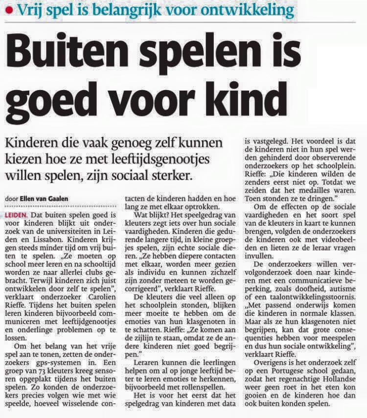Het is alweer 7,5 jaar geleden sinds <a href="/Ellen_Gaalen/">Ellen van Gaalen</a> dit schreef voor het <a href="/ADnl/">AD.nl</a> na onderzoek van oa <a href="/UniLeiden/">Universiteit Leiden</a>: Helaas zien we bij <a href="/JantjeBeton_nl/">Jantje Beton</a> dat kinderen steeds minder #buitenspelen. Er ontstaat zelfs een generatie binnenzitters, vooral vanwege het toegenomen schermgebruik.