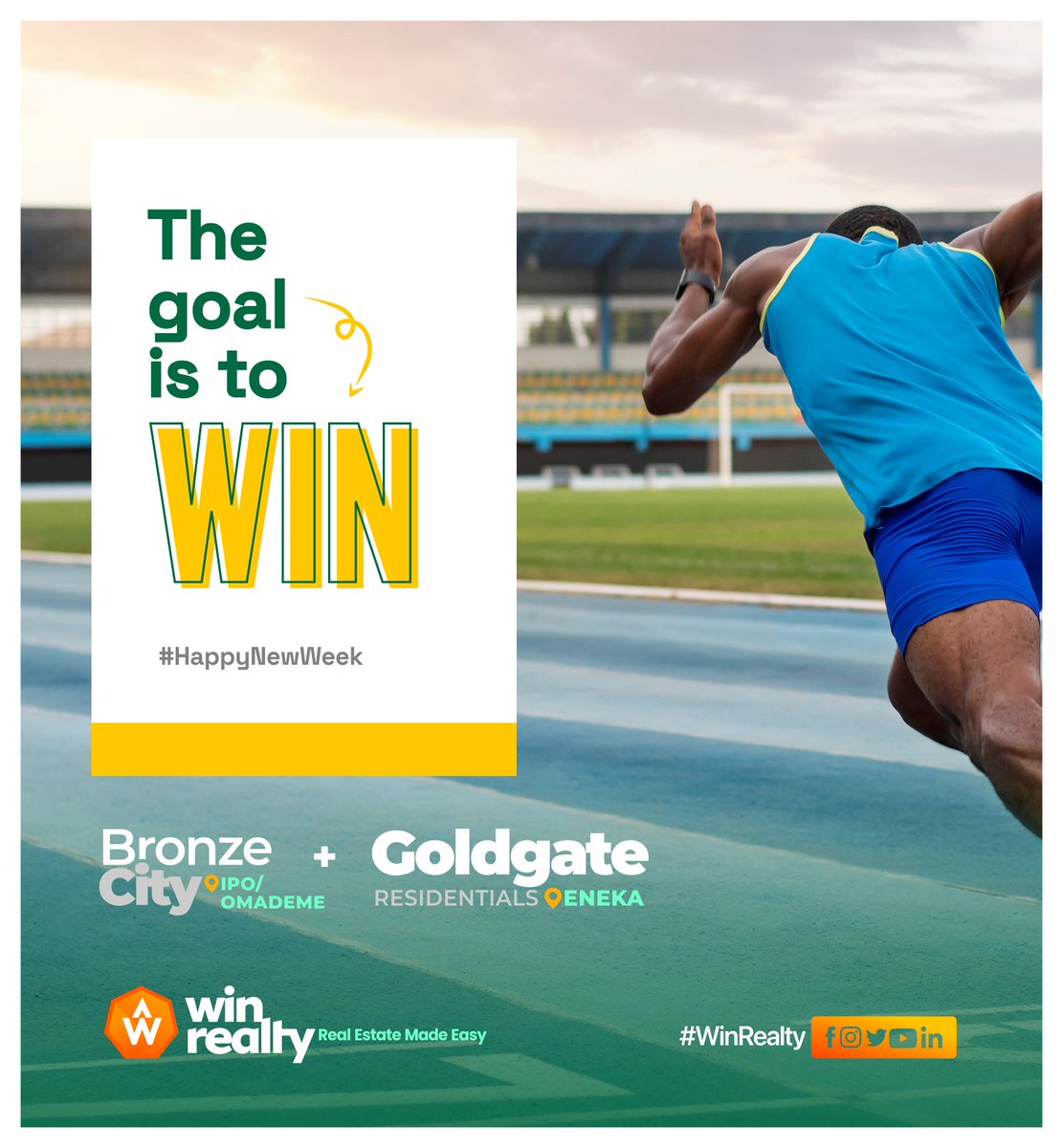 meetwinrealty's tweet photo. It's not the will to win that matters—everyone has that. It's the will to prepare to win that matters. Have a winning mindset as you step into this new week.
#HappyNewWeek from all of us here at Win Realty.
#WinRealty #RealEstate #PortHarcourt #GoldgateResidentials #BronzeCity https://t.co/3CqeN2FCRV