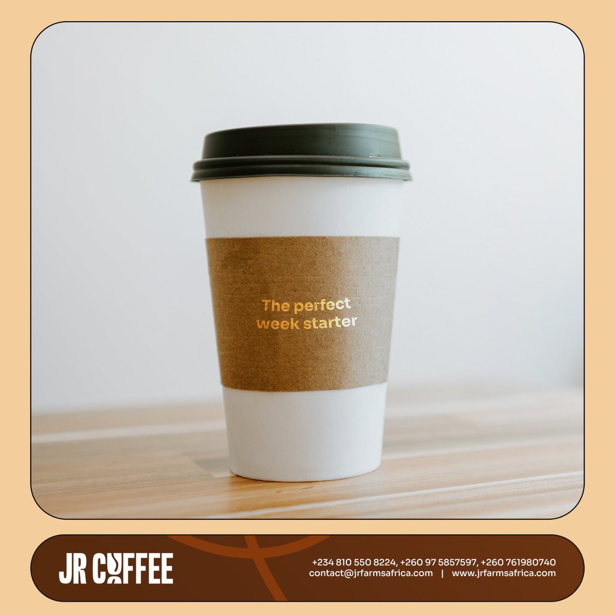 JRFarmsGroup's tweet photo. Power your new week with our fluffy carrot cake and creamy cappuccino— available in our coffee shops across Lagos and Lusaka. 

Wishing you a successful week beginning.

#HappyNewWeek #Monday #Lagos #Lusaka #Nigeria #Zambia #Africa #Coffee #Cake https://t.co/78eIV2laYR