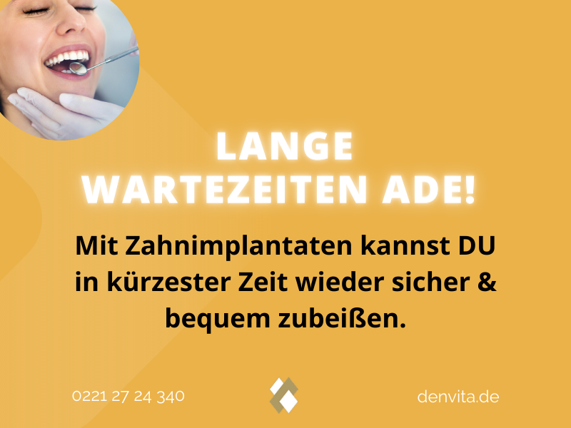 Wir haben was gegen Wartezeiten! 

Mit hochmodern Zahnimplantaten kannst du innerhalb kürzester Zeit wieder sicher zubeißen.

#Zahnimplantat #Köln #Glücklich 

devnita.de