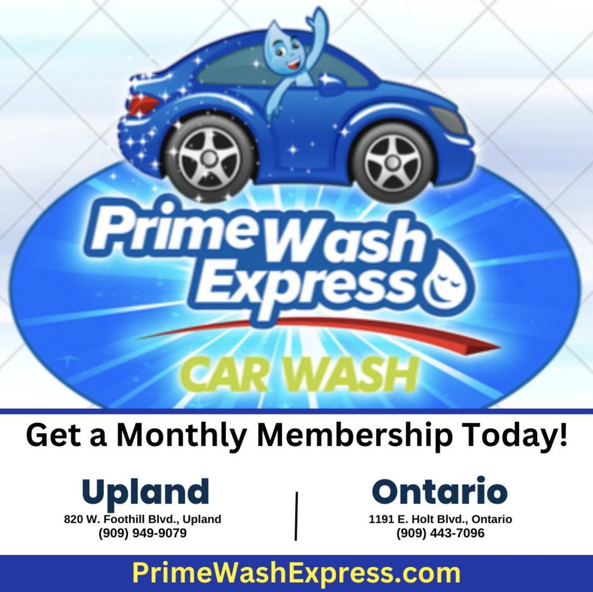 2 convenient locations to serve you in #Upland and #Ontario. Join the #UnlimitedWashLife and book an unlimited plan online now! websiteconnect.drb.com/primewashexpre… #primewashexpress #primewashexpressupland #primewashexpressontario