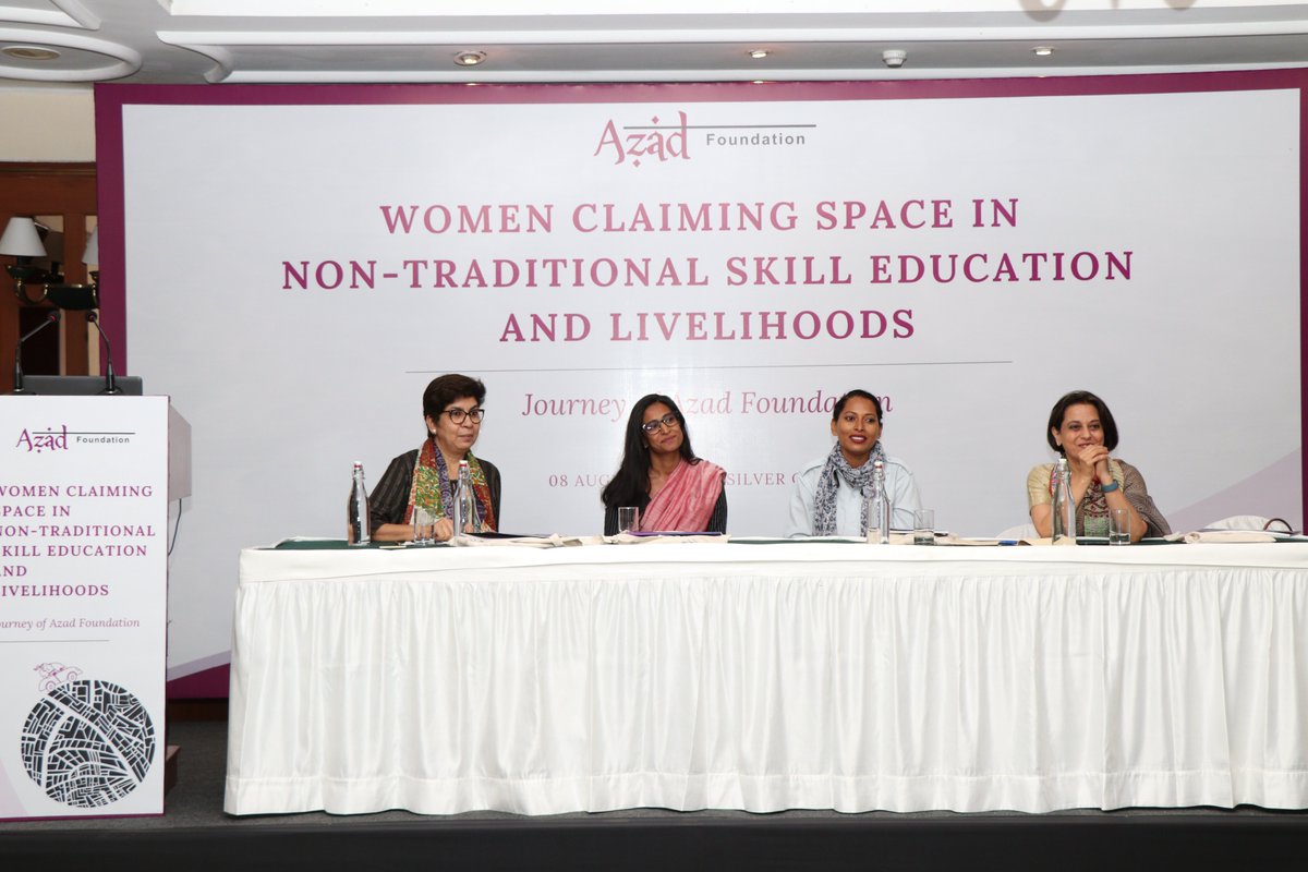 For women to claim space in #NTL requires dismantling the gender division of labor &amp; ensuring gender-just infrastructure that reduces burden of #unpaidcarework on women, ensures their access to transformative skill building opportunities &amp; right to lead violence free lives.