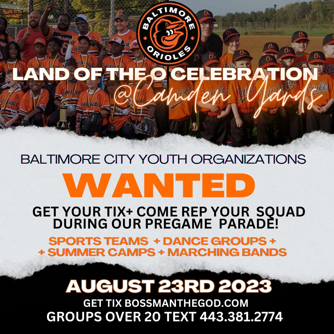 BossmanTheGod's tweet photo. Baltimore Let's GO! #orioles Land of the O celebration is 8.23.23 https://t.co/Bi5ugVr203