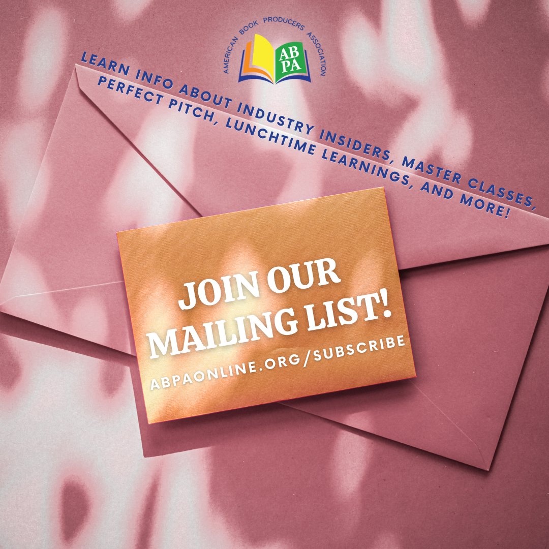 Are you in #publishing, looking for a packager? Are you an author who wants to #selfpublish your way? Perhaps you're just curious about the world of #books.

Join our mailing list to discover the exciting and educational events and resources we offer: abpaonline.org/subscribe!