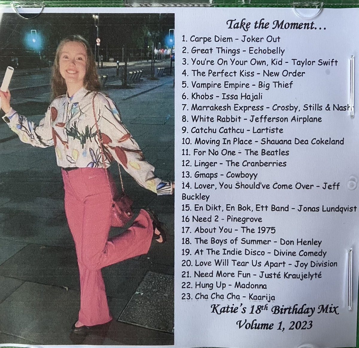 BrianWard222's tweet photo. @ktw47 is 18 today! For the past 18 years, on her birthday, I’ve given her a compilation of songs that have meant something special to her/us/me during the previous 12 months. This year is no exception…But the tweet comes with a 🧵 of the back catalogue… https://t.co/60klH5ffK4