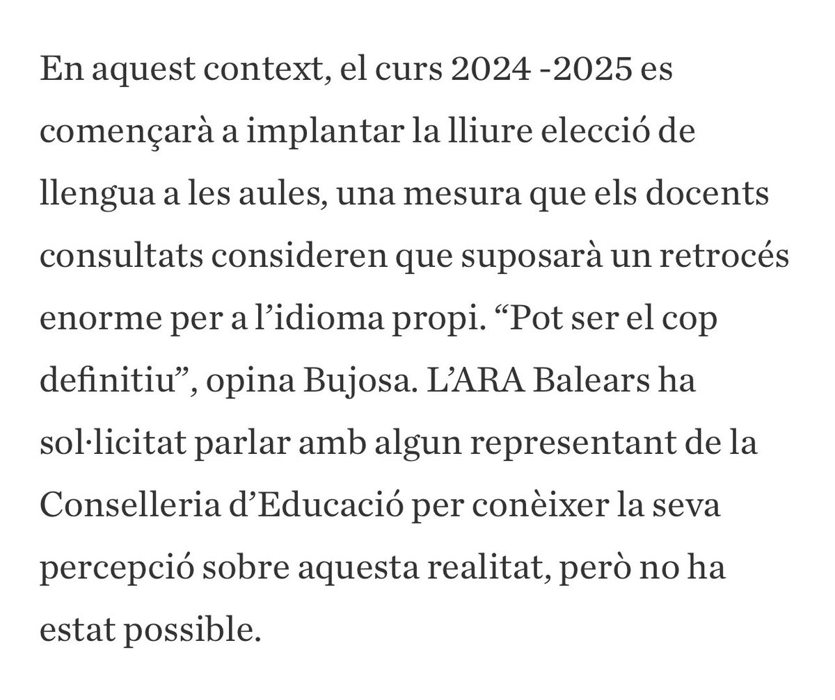 abennassar's tweet photo. La única llengua en perill de desaparició a les Illes Balears és la pròpia.

Via @arabalears https://t.co/7yPCsUV4Yc