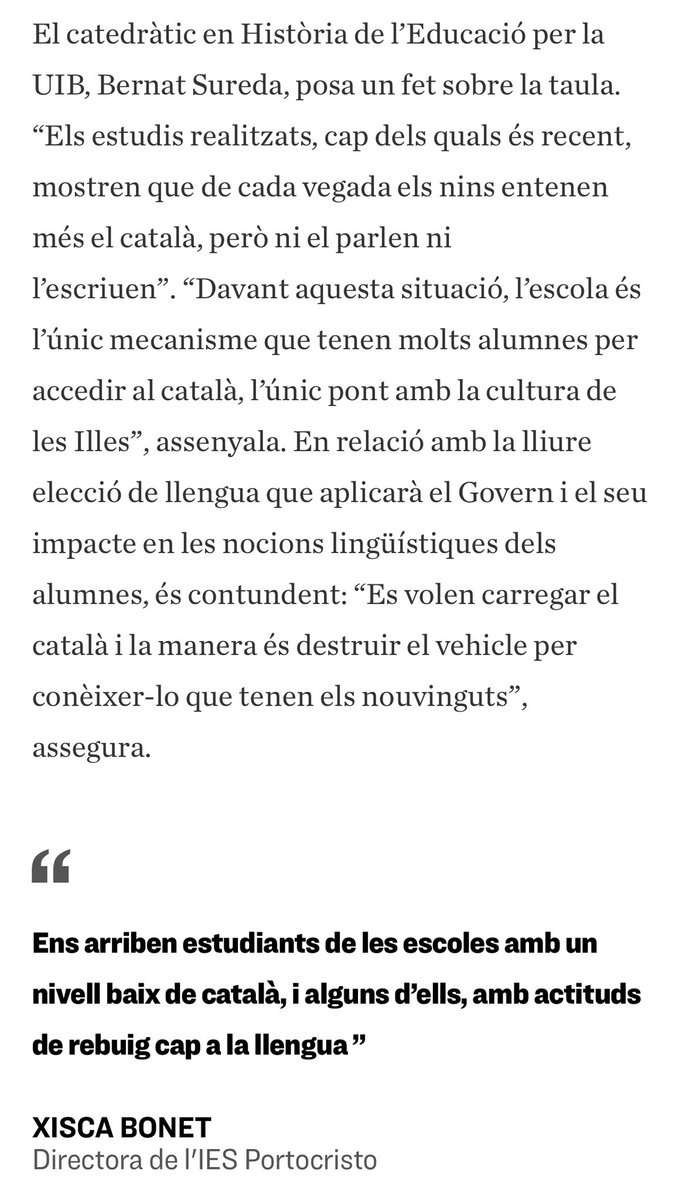 abennassar's tweet photo. La única llengua en perill de desaparició a les Illes Balears és la pròpia.

Via @arabalears https://t.co/7yPCsUV4Yc