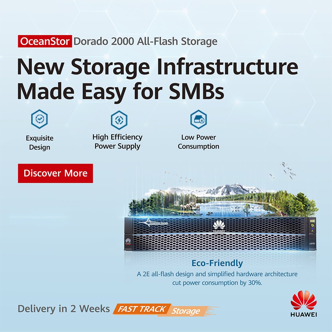 Huawei_ME's tweet photo. Trust in the reliability of #OceanStorDorado 2000 #all-flash #storage, with active-active architecture that ensures there's no LUN ownership and support for load balancing and non-disruptive upgrades. #FastTrackStorage https://t.co/evo2B3c4L9 https://t.co/rt18o5OEUE