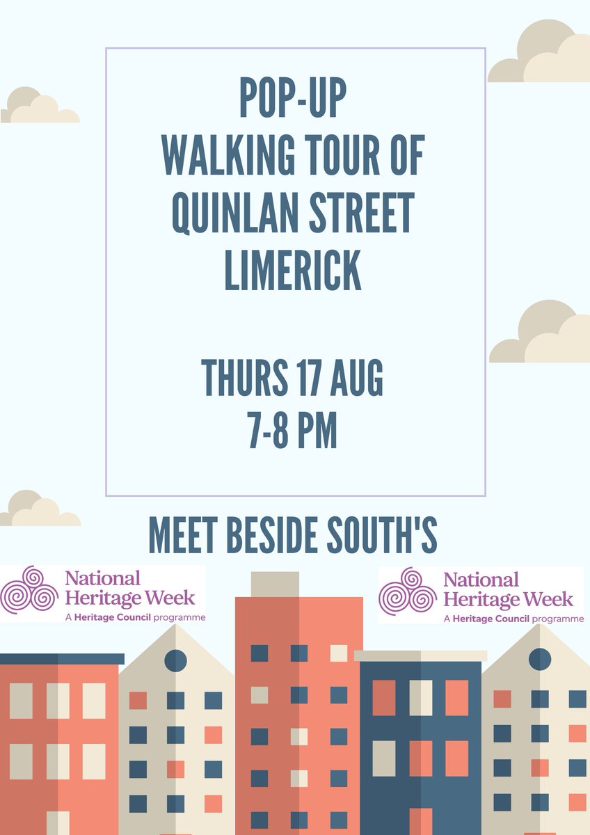 My offering for <a href="/HeritageWeek/">National Heritage Week</a> 2023. Free walking tour of Limerick's shortest street! All are welcome to attend. Please share/retweet. #Limerick