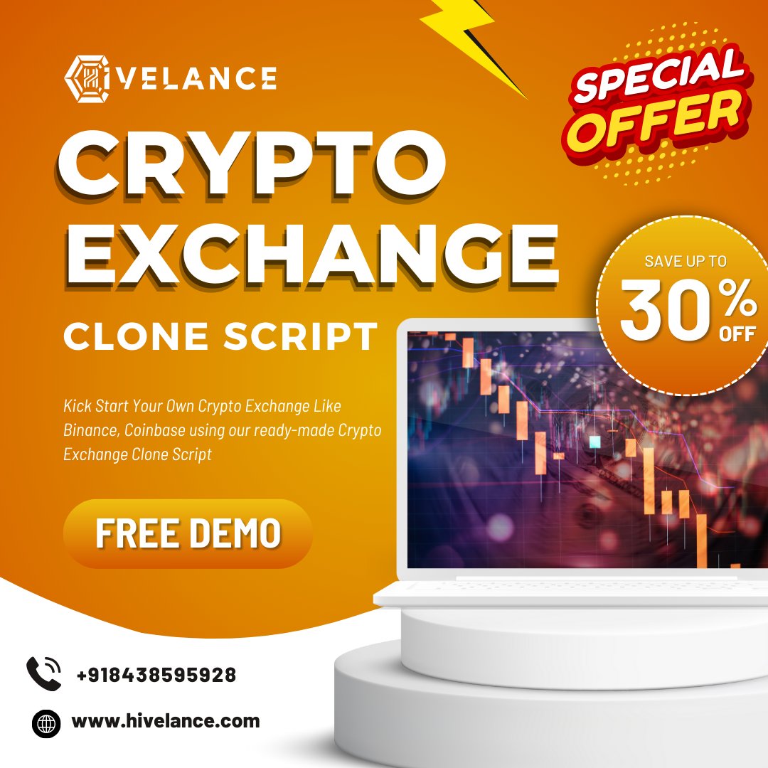 hivelance_tech's tweet image. 🔥 Ready to enter the world of #crypto? Start your own #exchange with our cutting-edge #CryptoExchangeCloneScript🎉Get 30% OFF for a limited time! Don&apos;t miss out on this #amazing #Deal to kick-start your #cryptoExchange journey

Free demo- hivelance.com/crypto-exchang…

#hivelance #BTC
