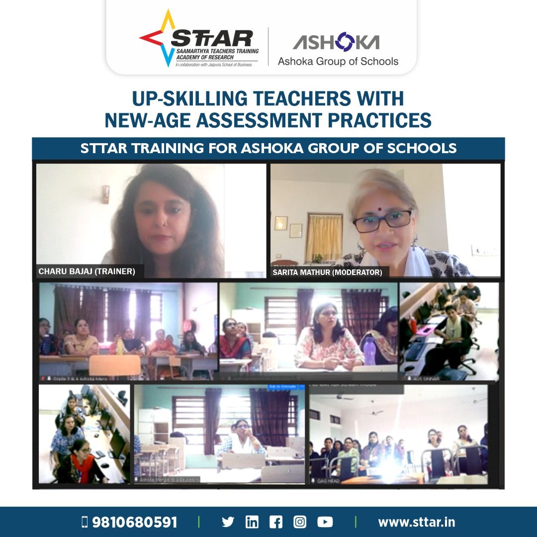 sttaracademy's tweet photo. Elevating education in the ever-changing 21st Century world!๐
#STTAR delivered a transformative up-skilling session for Ashoka Group of Schools' educators on best practices of Assessments.
To conduct Upskilling and Reskilling workshops in your school, Call at 98106 80591 https://t.co/5MgH7PKT6L