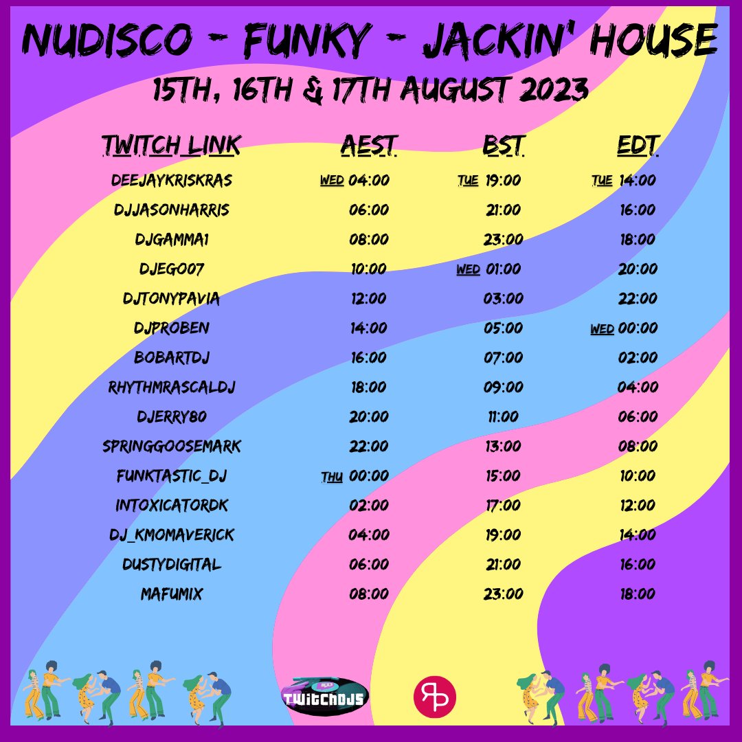 DjEgo7's tweet photo. Let's Go!!!! Twitch Djs NuDisco-Funky-Jackin House Raid Train is tomorrow. It starts with deejaykriskras at 2pm EDT. Your boy will be live @ 8pm EDT. Check the flyer for the line up.  #dj #streamingdj #housemusic #nudisco #jackin #funky https://t.co/HjzNa3l6Z2