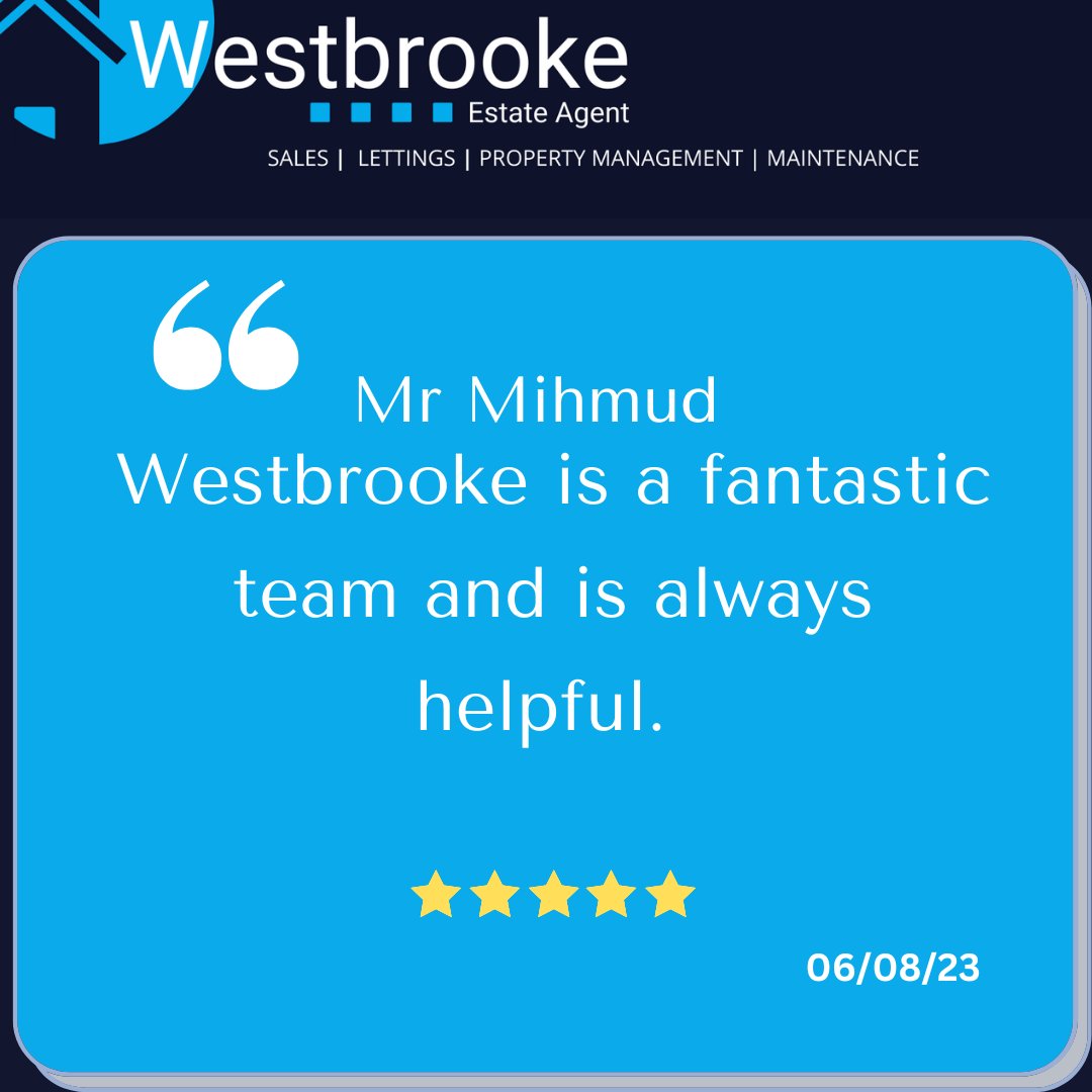 westbrooke_ea's tweet photo. A little appreciation to everyone who has left us an amazing review on Google,

Many thanks to Mr Mihmud!

If you are looking to sell or rent out, feel free to ring the office at any time 

#WestbrookeEstateAgent #Westbrooke #TeessideEstateAgents #NorthEastEstateAgents https://t.co/OZNXm5qv9l