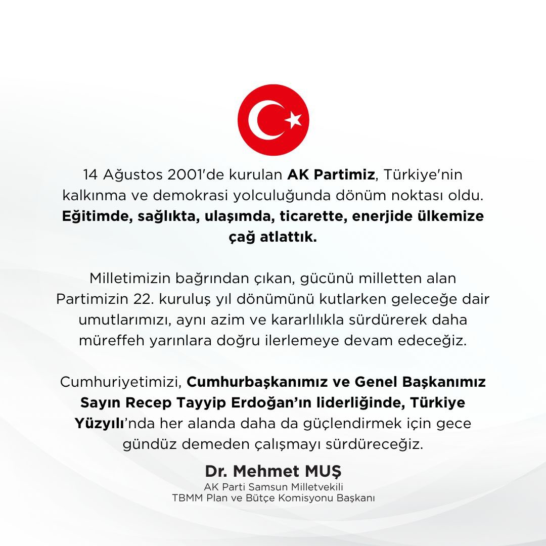 AK Partimiz 22 yaşında..