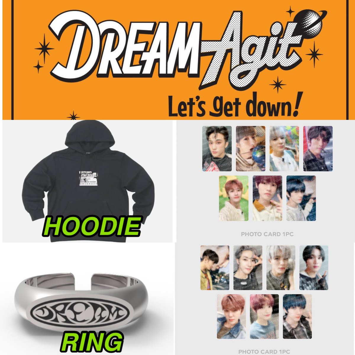 WTS SG SINGAPORE GO 🇸🇬 NCT DREAM ISTJ AGIT LETS GET DOWN ROUND 2 MD
✅ OFFICIAL
✅ OTP excluding local shipping

SHIPPING FROM OCT 18 2023 (ETA 2 WEEKS)

Hoodie + PC - $98
Ring + PC - $65
Binder + PC - $36

Hoodie ONLY - $65
Ring ONLY - $40