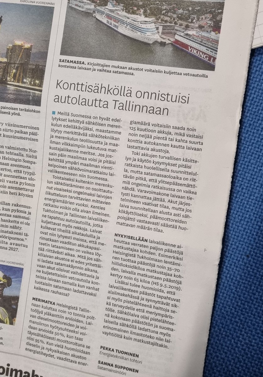 #Meriliikenne'essä nähty haastavana siirtymä kestäville käyttövoimille. Vaihtoehtoja on monia ja ratkaisuja myös sähköistymiseen etsitään. Olisiko akkujen vaihto satamissa sopivilla lyhyillä säänn.reiteillä vaihtoehto? Tärkeää innovointia. #kestäväliikenne
tekniikkatalous.fi/uutiset/puheen…