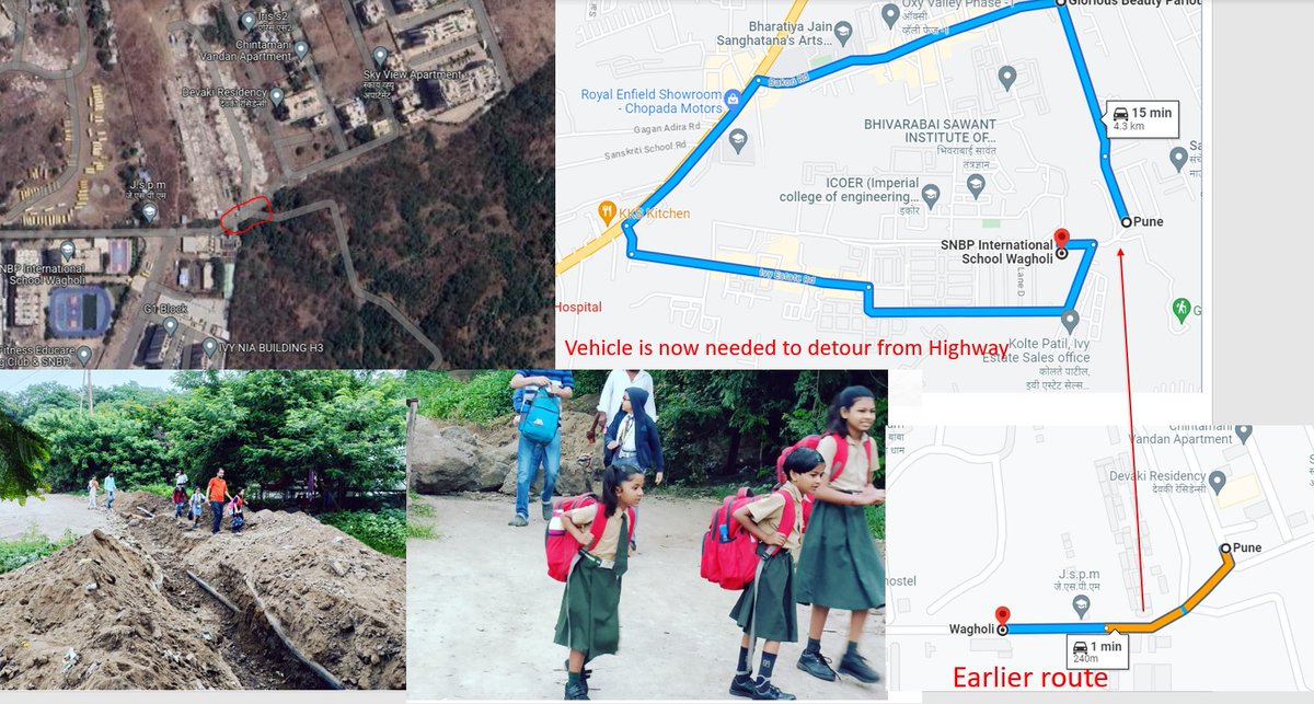 WagholiHSA's tweet photo. The road is dug up connecting Dreamsankalp CHS road with SNBP school ,Wagholi.Very pity seeing kids are struggling to reach school.
@OfficialPMRDA
@PMCPune 
@CPPuneCity 
@PuneCityPolice 
@lonikand 
@GreenSunriseHiL 
@AshokPawarMLA 
@AjitPawarSpeaks 
@ChDadaPatil 
@mieknathshinde https://t.co/mXMIog28EX