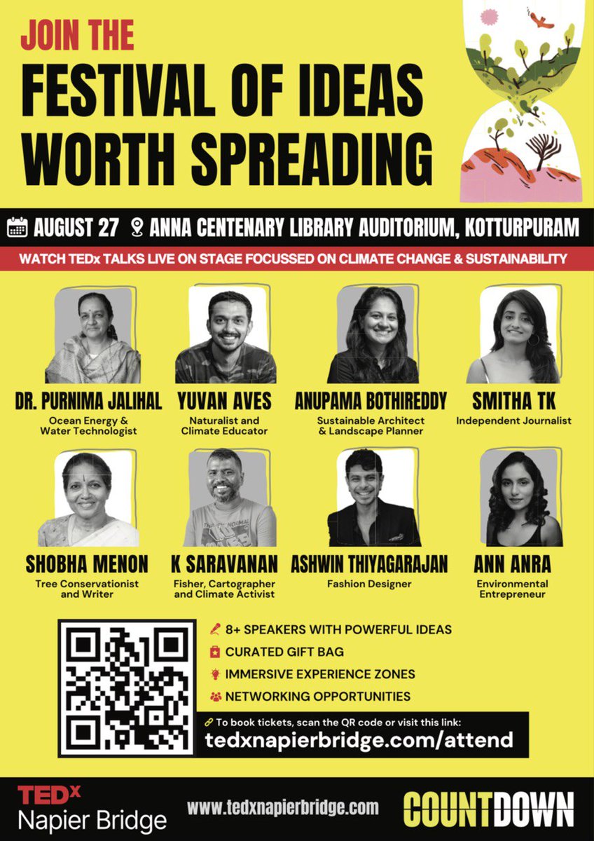 ahamed_dev's tweet photo. TEDx in Chennai by @tedxnapier 
August 27th Sunday
2:45 PM to 5:00PM 

Register - https://t.co/SnZDxmAXmv
10% Discount Code - AHAMED 

About Speakers - https://t.co/8Ldy8ju1pi
About Event - https://t.co/rmkB2M2lP9

#TED #TEDx #Chennai #nature #ClimateAction #ideas #events https://t.co/abQu0w4eI6