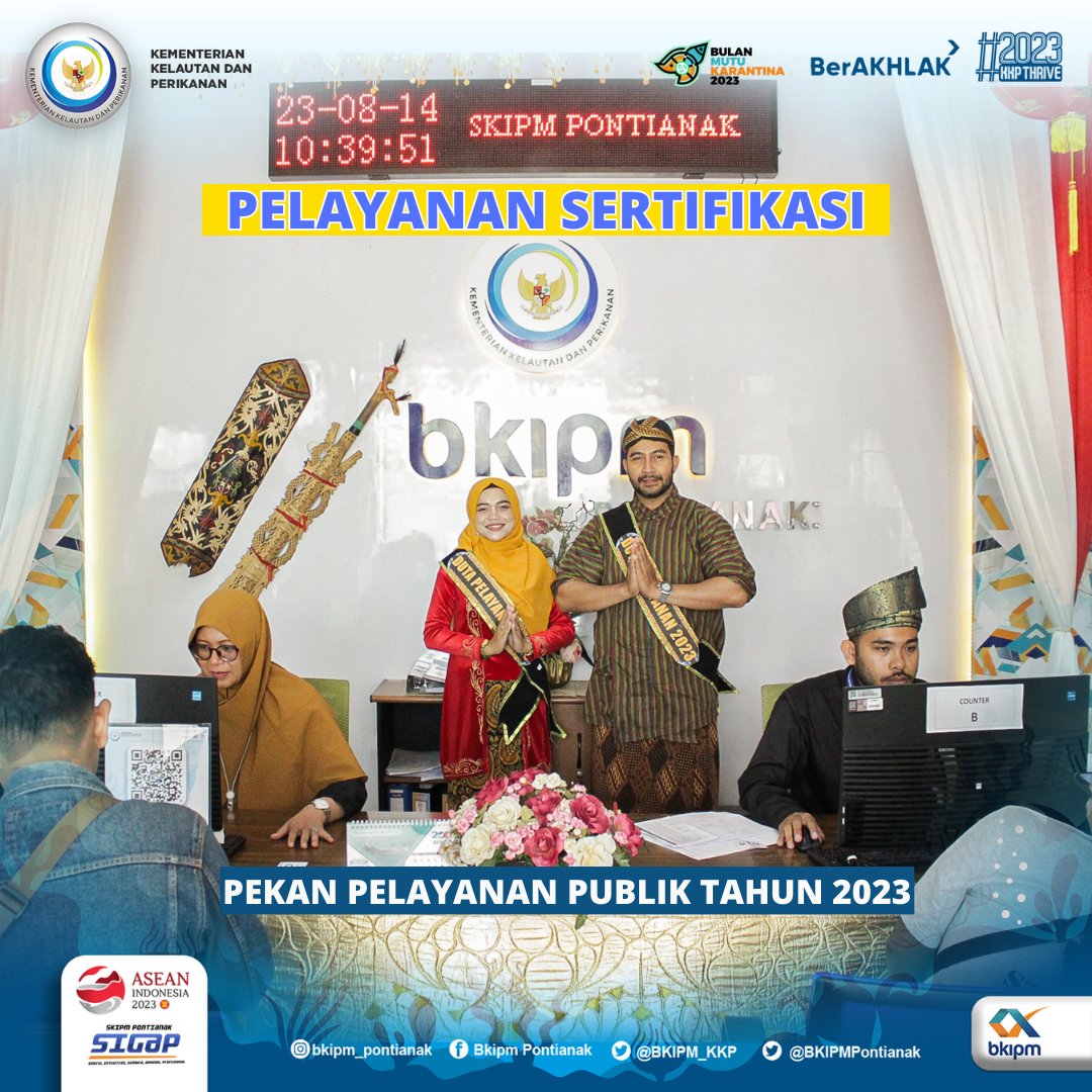bppmhkp_pnk's tweet photo. Hai #SahabatBahari Pastikan Duta Pelayanan Publik Stasiun KIPM Pontianak akan menyambut bapak/ibu dengan Budaya 5 S (SENYUM, SALAM, SAPA , SOPAN DAN SANTUN). https://t.co/m4ujJZ0yPg