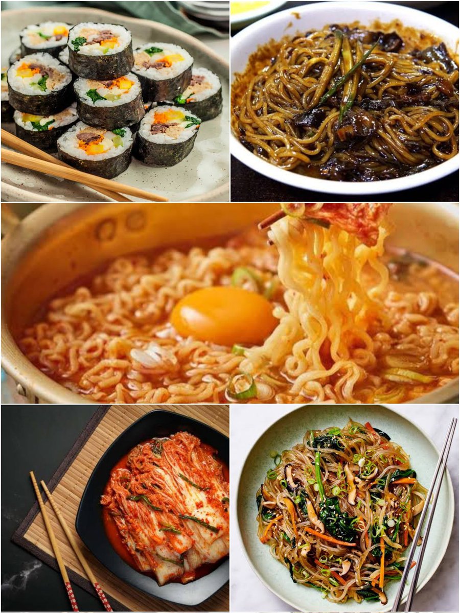 Makanan Popular Korea yang Bisa Dibuat di Rumah 🍲🇰🇷 ✨

- a thread

#koreafood #koreanfood #makanankorea #kimbab #gochujang #bungeoppang #japchae #ramyeon #ramyun #kimchi #bibimbap #racunshopee #retromoon