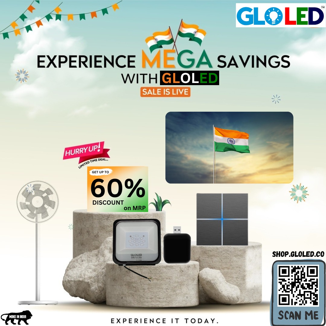 *August Lights Up Health and Brilliance!* 💡🟠⚪️🟢
Brighten your path to good health and radiant moments with GLOLED lights!
Enjoy upto 60Percent  discount on our entire range of LED lights this August 15th!
explore our shop at* shop.gloled.co