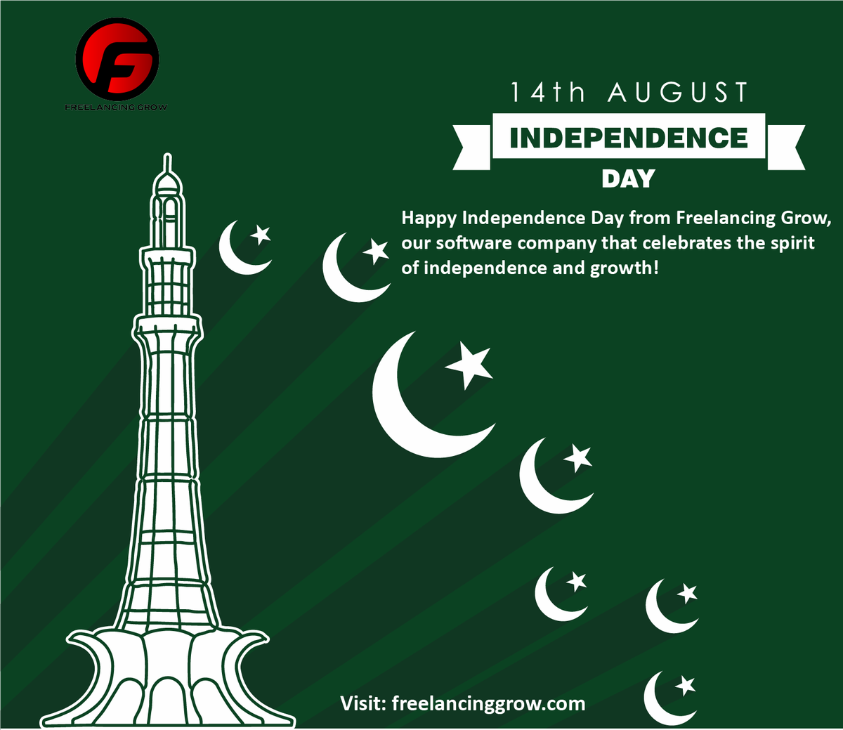 FreelancingGrow's tweet photo. Happy 76th Independence Day to all Pakistanis!

Visit our website to read the independence day blog
VISIT NOW: https://t.co/ifgPmlhHa8

#independence #76thindependence #happyindependenceday #Pakistan #freedom #unity #faith #success #prosperity #PakistanZindabad #green https://t.co/0b5xwwwOsi