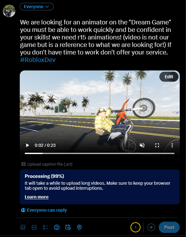 tweet wont pass 99% but PLEASE HMU if your up for it! #RobloxDev