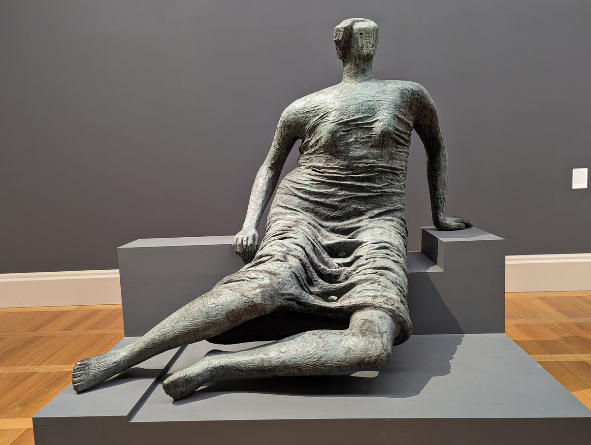 MunicipalDreams's tweet photo. Good to see these Henry Moores at Tate Britain but even better to remember other castings as public art. Top, Family Group seen outside Barclay School, Stevenage New Town, thanks to Herts County Council. Bottom, Draped Seated Woman ('Old Flo') in the LCC's Stifford Estate. https://t.co/m1i7g8o0IL