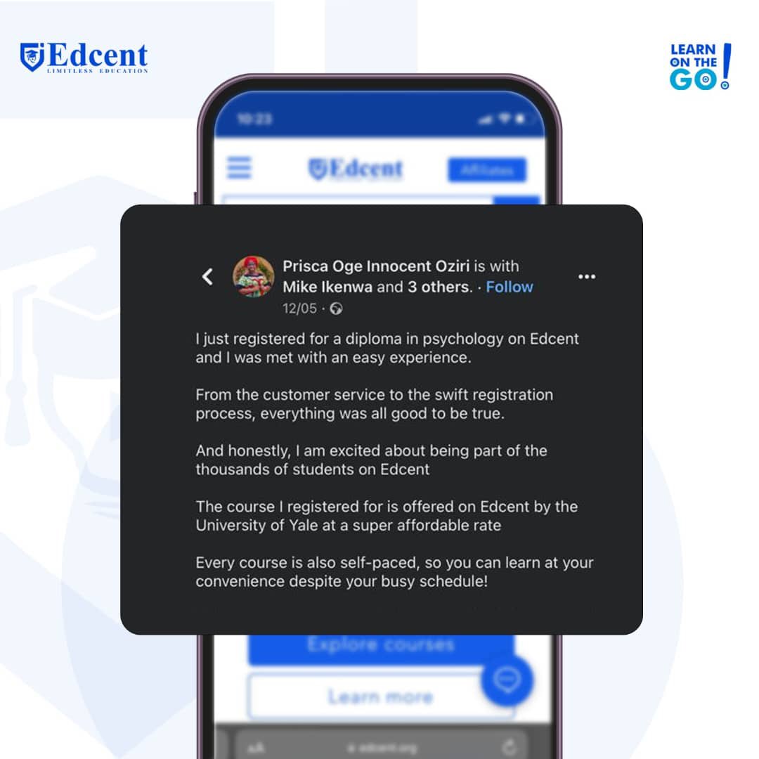dahboss_vibez's tweet photo. Over 90k students are already learning the most in-demand skills on @EdcentInc. From Project Management, to Digital Marketing, Product management, Cyber Security, Data Science, Software Development and more.

Sign up for free on https://t.co/08lOGki50R https://t.co/dHrWnz0Wce