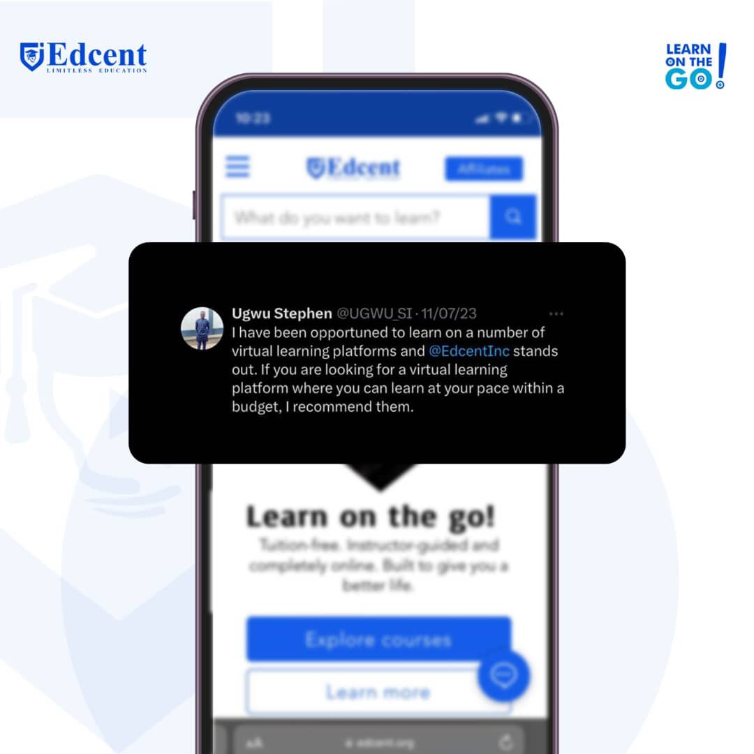 dahboss_vibez's tweet photo. Over 90k students are already learning the most in-demand skills on @EdcentInc. From Project Management, to Digital Marketing, Product management, Cyber Security, Data Science, Software Development and more.

Sign up for free on https://t.co/08lOGki50R https://t.co/dHrWnz0Wce