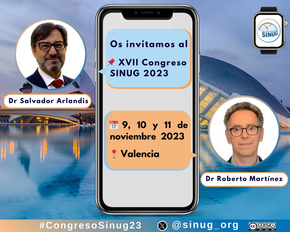 SINUG (@sinug_org) on Twitter photo 🗣️📢Extra!🗣️📢Extra!
👨🏻⚕️Dr <a href="/dr_arlandis/">Salvador Arlandis</a>
🏥 <a href="/HospitalLaFe/">HospitalLaFe</a> y
👨🏼⚕️Dr Roberto Martínez
🏥 <a href="/GVAclinic/">Hospital Clínic de València</a> os invitan al
📌 "XVII Congreso SINUG 2023"
📅 9, 10 y 11 Nov 2023
📍Valencia
#CongresoSINUG23
➕ Información ⤵️
👉congreso2023.sinug.org
<a href="/icsoffice/">ICS</a> 🗣️📢Extra!🗣️📢Extra!
👨🏻⚕️Dr <a href="/dr_arlandis/">Salvador Arlandis</a>
🏥 <a href="/HospitalLaFe/">HospitalLaFe</a> y
👨🏼⚕️Dr Roberto Martínez
🏥 <a href="/GVAclinic/">Hospital Clínic de València</a> os invitan al
📌 "XVII Congreso SINUG 2023"
📅 9, 10 y 11 Nov 2023
📍Valencia
#CongresoSINUG23
➕ Información ⤵️
👉congreso2023.sinug.org
<a href="/icsoffice/">ICS</a>