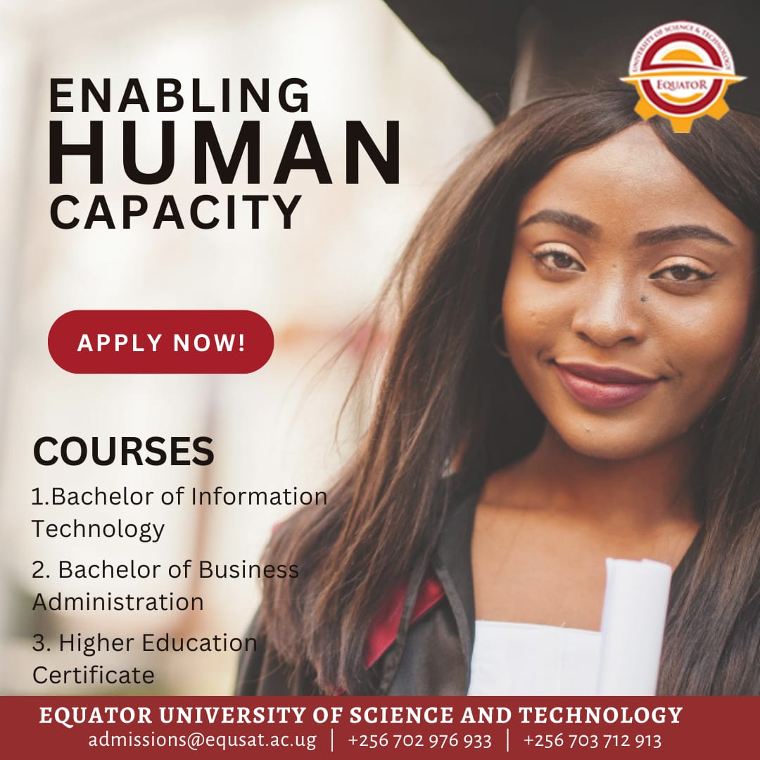 Equsat_Ug's tweet photo. Equator University believes that education is a collaborative journey. Here, you'll find a support system that values your growth, empowers your aspirations, and champions your success. Let's walk this path together. Join our family today! Apply now! #EquatorUniversity https://t.co/FmoFP56Len