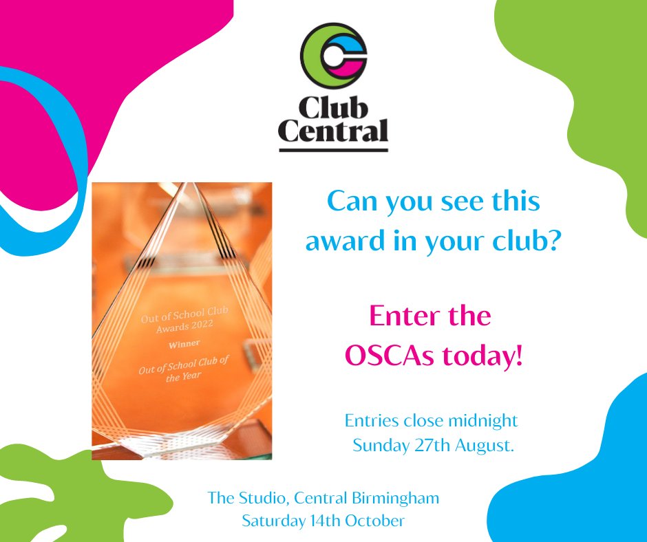 Do you deserve an OSCA?

Enter the Out of School Club Awards before midnight on Sunday 27th August for your chance to win!

The awards recognise all that is great about out-of-school.