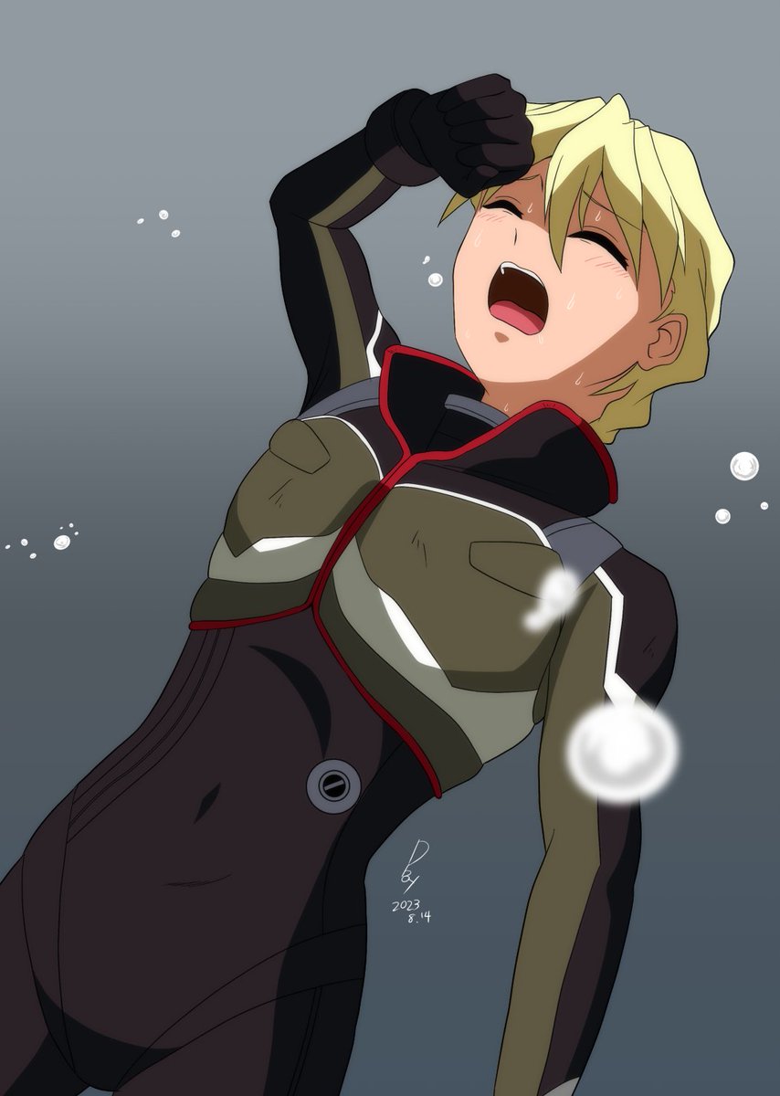 「連戦と苦戦で疲労してるカトル様  #八一四の日 #パイロットスーツ」|Dboy@カトリーヌ画集25%のイラスト