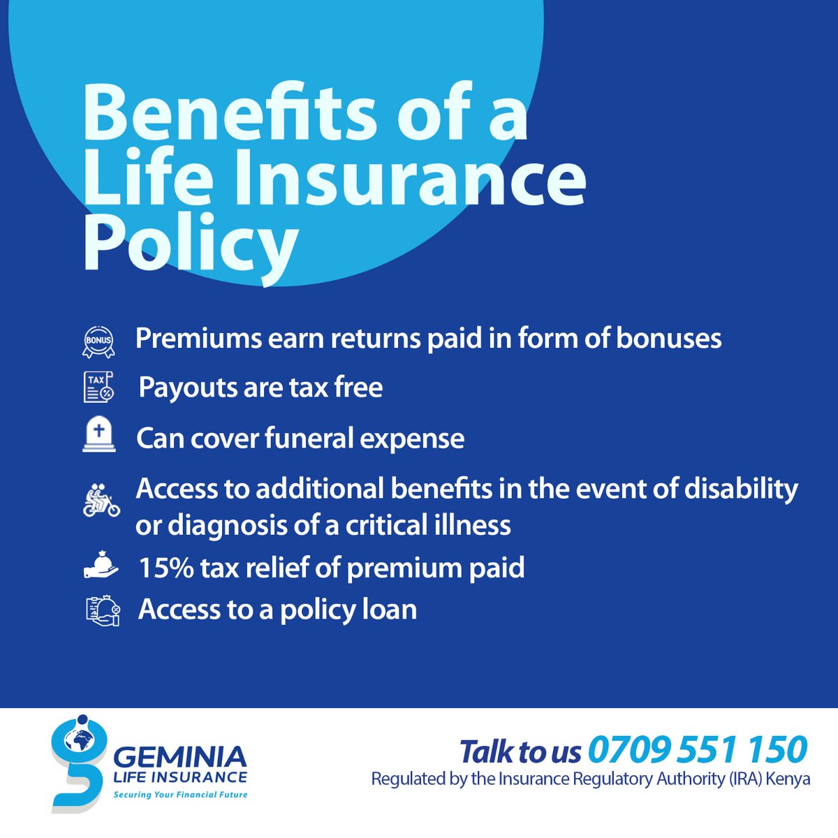 A life insurance policy has many benefits. Here are the top 6 that you should know. 

Which of these 6 benefits do you look out for the most? 

DM or share with us in the comments...

#lifeinsurancebenefits #taxfree #lastexpense #taxrelief